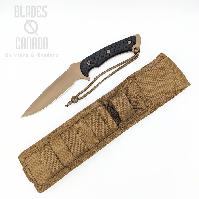 Spartan Blades Ares Fixed Blade Knife, CPM MagnaCut FDE, Micarta Black, Tan MOLLE Sheath